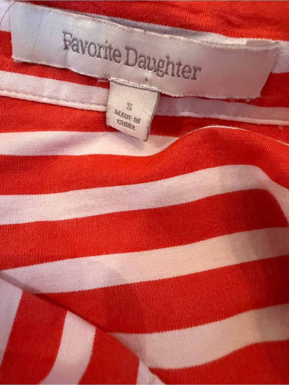 Favorite Daughter. Doors Always Open Ex-Boyfriend Shirt. Red/White Stripe. S. - Picture 7 of 14